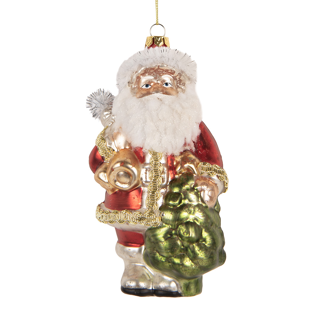 Clayre & Eef | Kersthanger Goudkleurig Rood 8x7x14 cm | 6GL5410