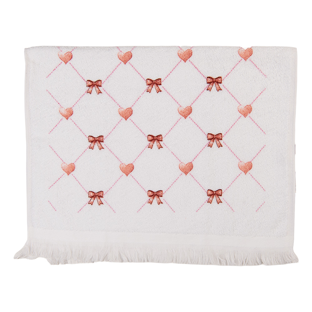 Clayre & Eef | Gastendoekje Wit Oranje 40x66 cm | CT037
