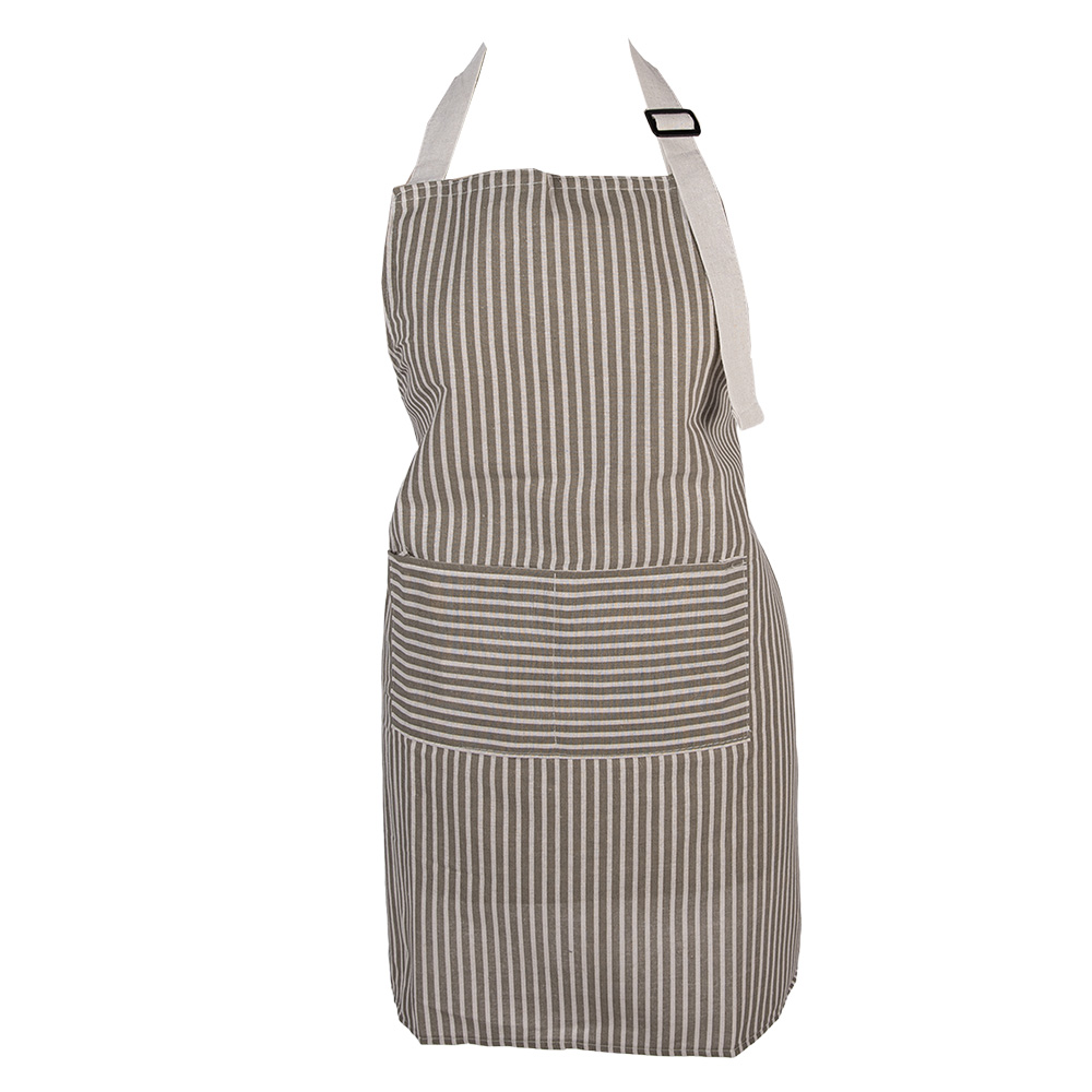 Clayre & Eef | Keukenschort Grijs Wit 69x68 cm | KT041.061