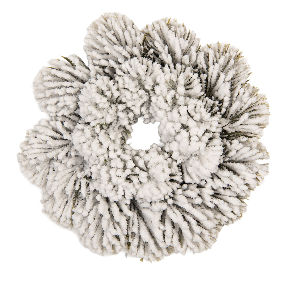 Clayre & Eef | Kerstdecoratie Krans Groen Wit &oslash; 26x6 cm | 66677