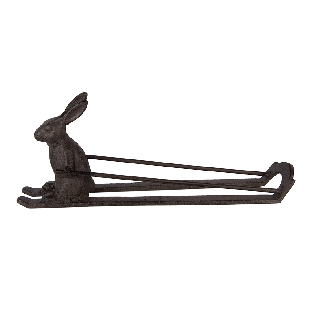 Clayre & Eef | Wijnfles houder Konijn Bruin 33x7x13 cm | 6Y5960