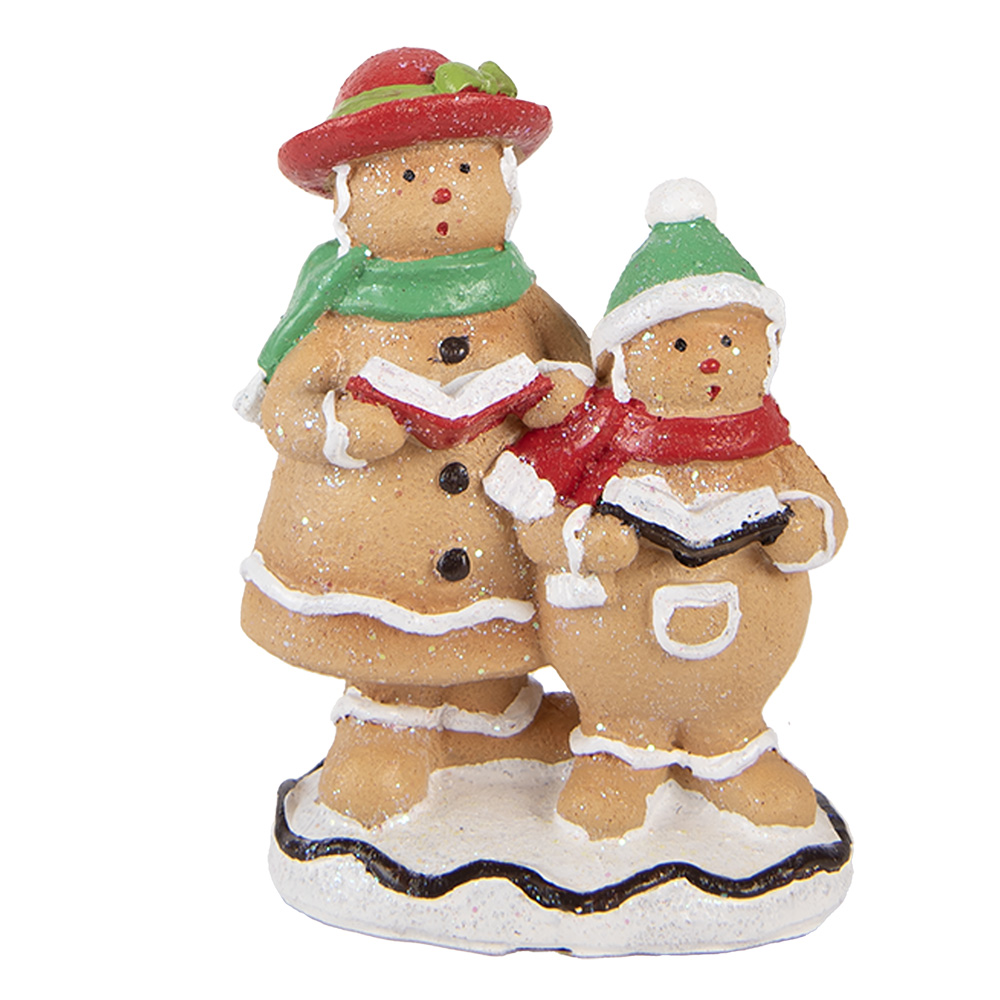 Clayre & Eef | Decoratie peperkoekpoppen Bruin Wit 10x6x13 cm | 6PR6332