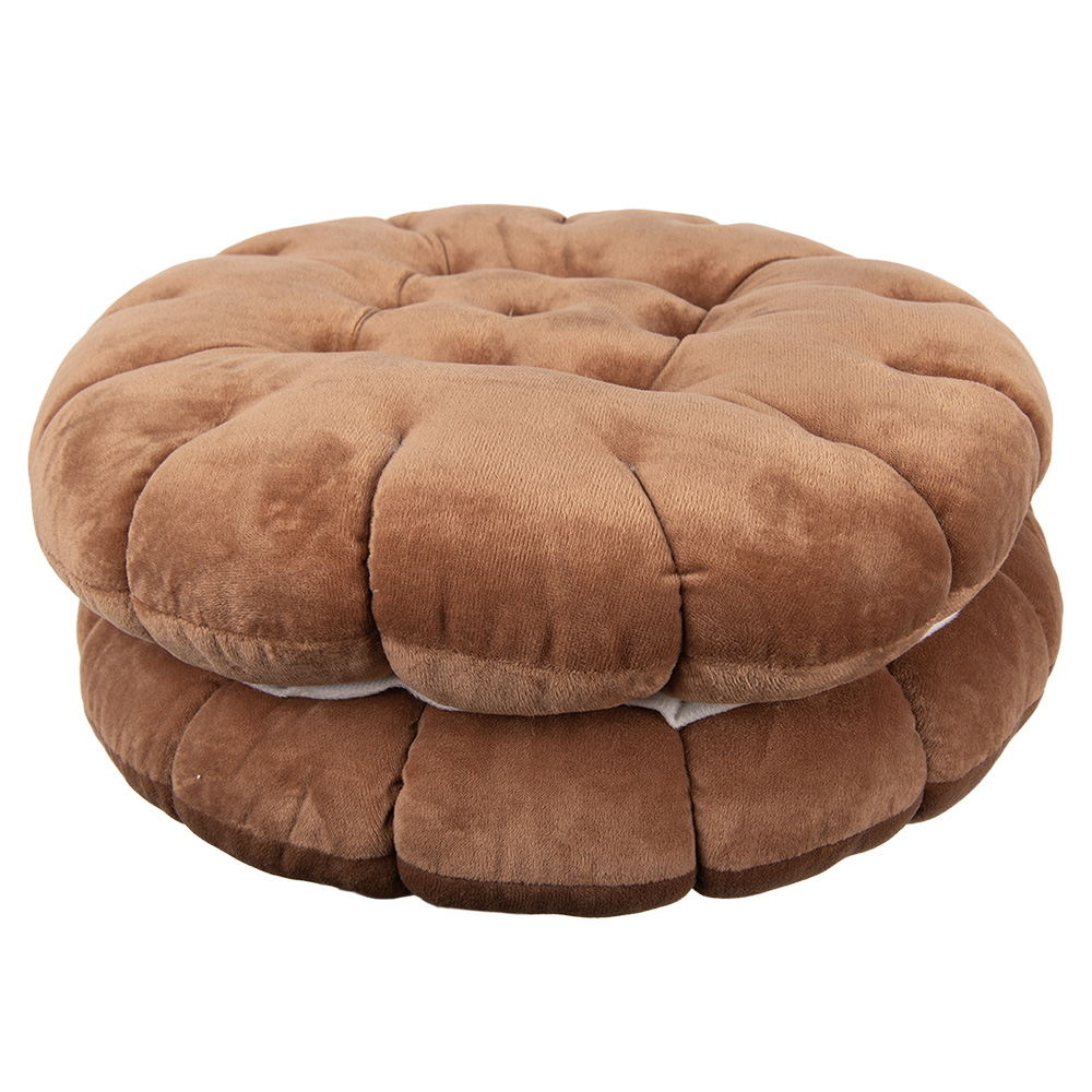 Clayre & Eef | Sierkussen Bruin &oslash; 40x10 cm | KG033.013