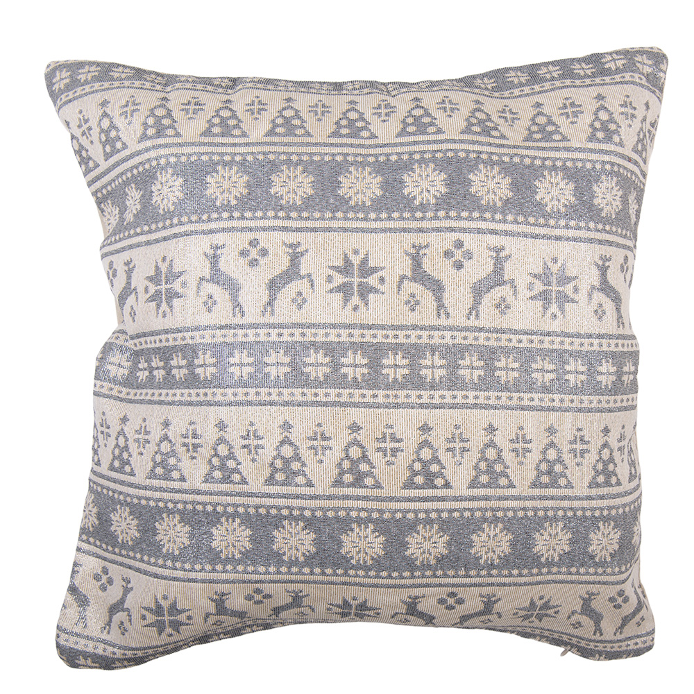 Clayre & Eef | Kussen gevuld Beige Grijs 44x44x4 cm | KG023.156