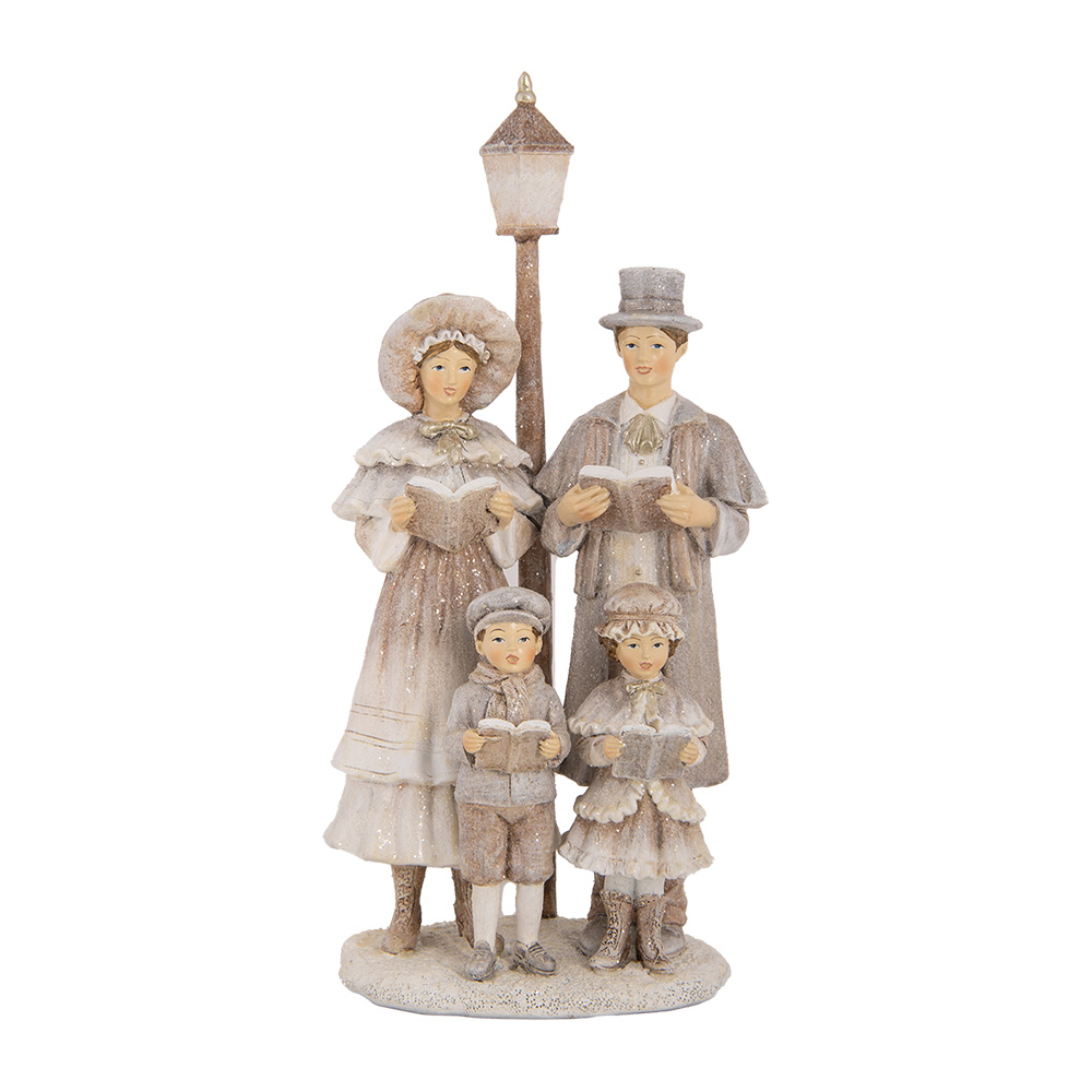 Clayre & Eef | Decoratie Kerstkoor Beige 15x11x29 cm | 6PR5652