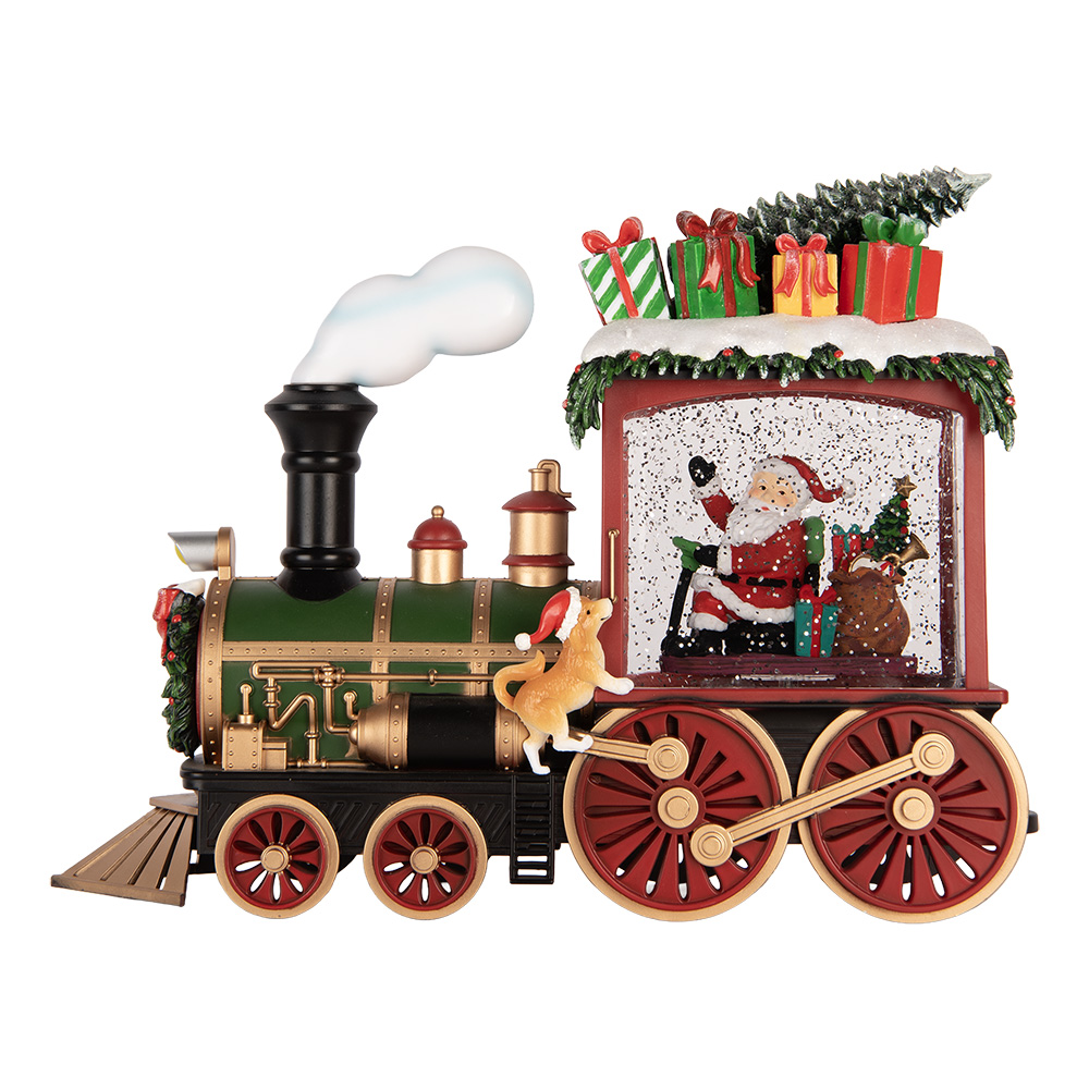 Clayre & Eef | Muziekdoos Trein met LED Rood Groen 31x10x24 cm / 3xAA | 6PR6203