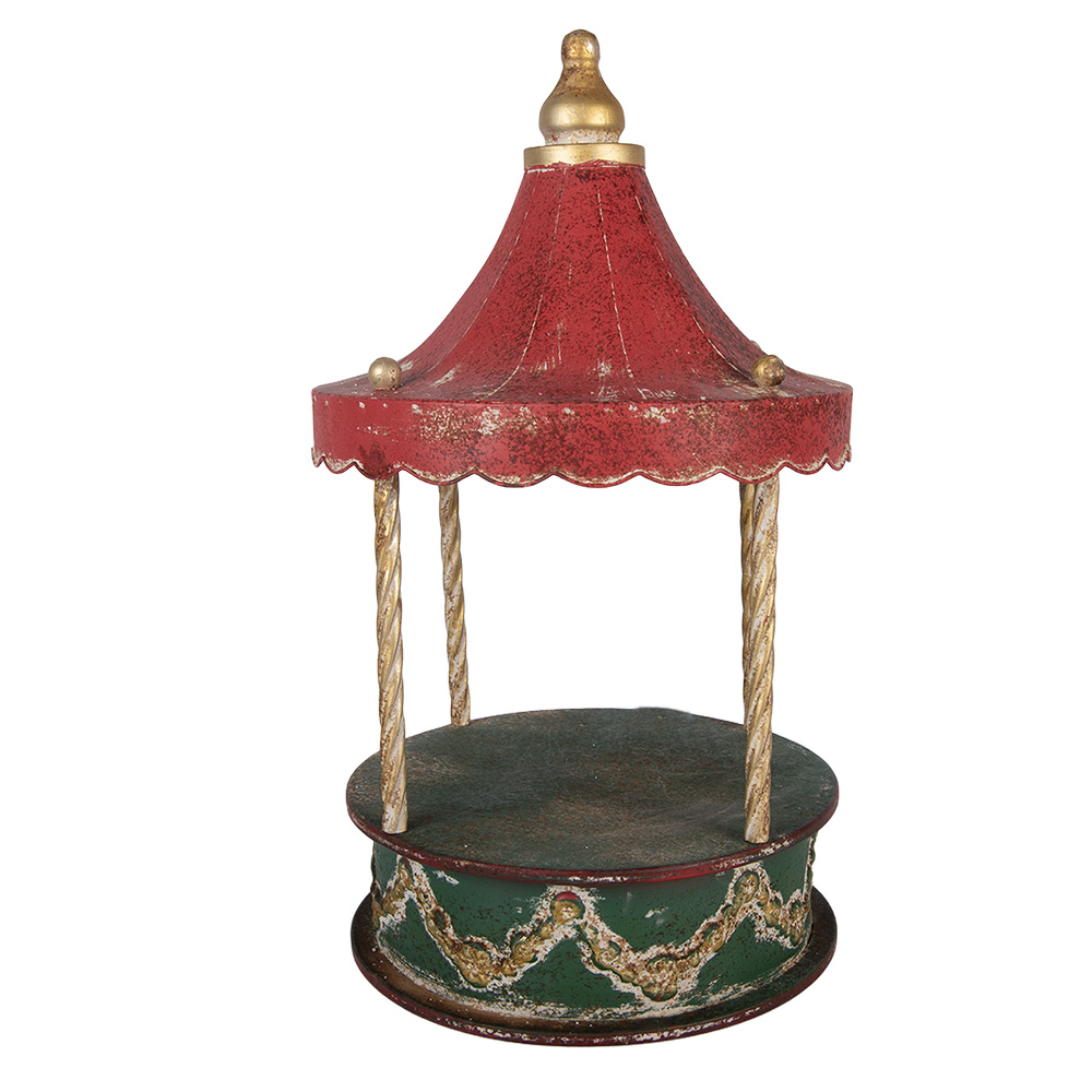 Clayre & Eef | Kerstdecoratie Carrousel Rood Groen &oslash; 27x48 cm | 6Y6198