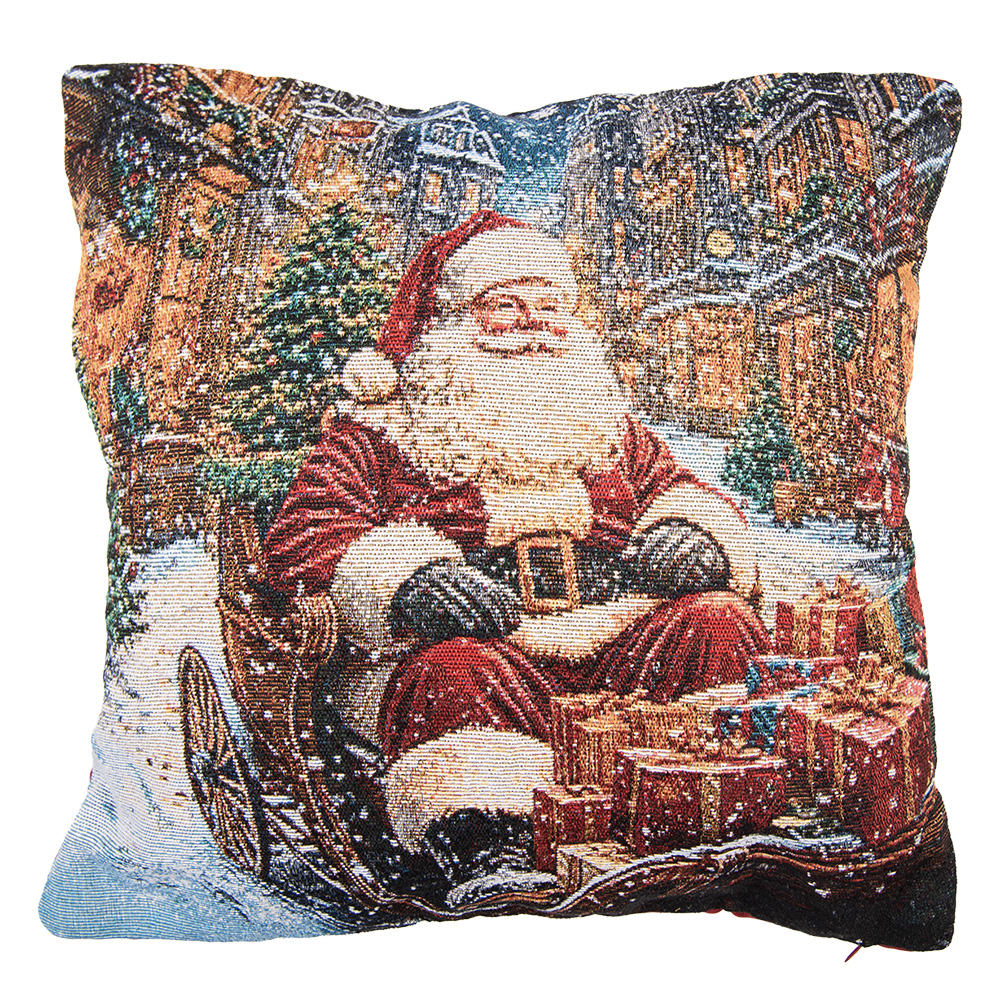 Clayre & Eef | Kussen gevuld Blauw Rood 44x44x4 cm | KG023.150
