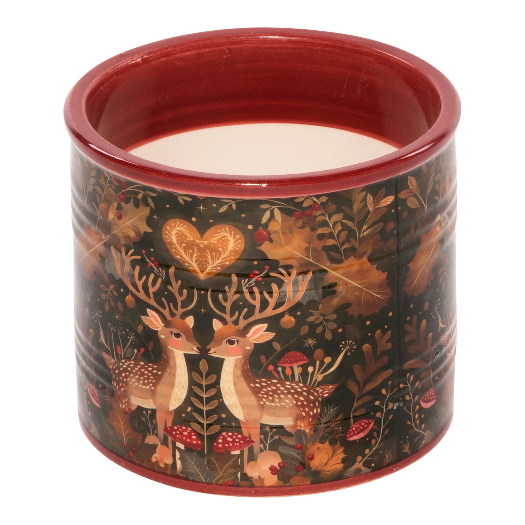 Dekoratief | Bloempot 'Forest Deer', bruin/rood, keramiek, 10x10x9cm | A269050