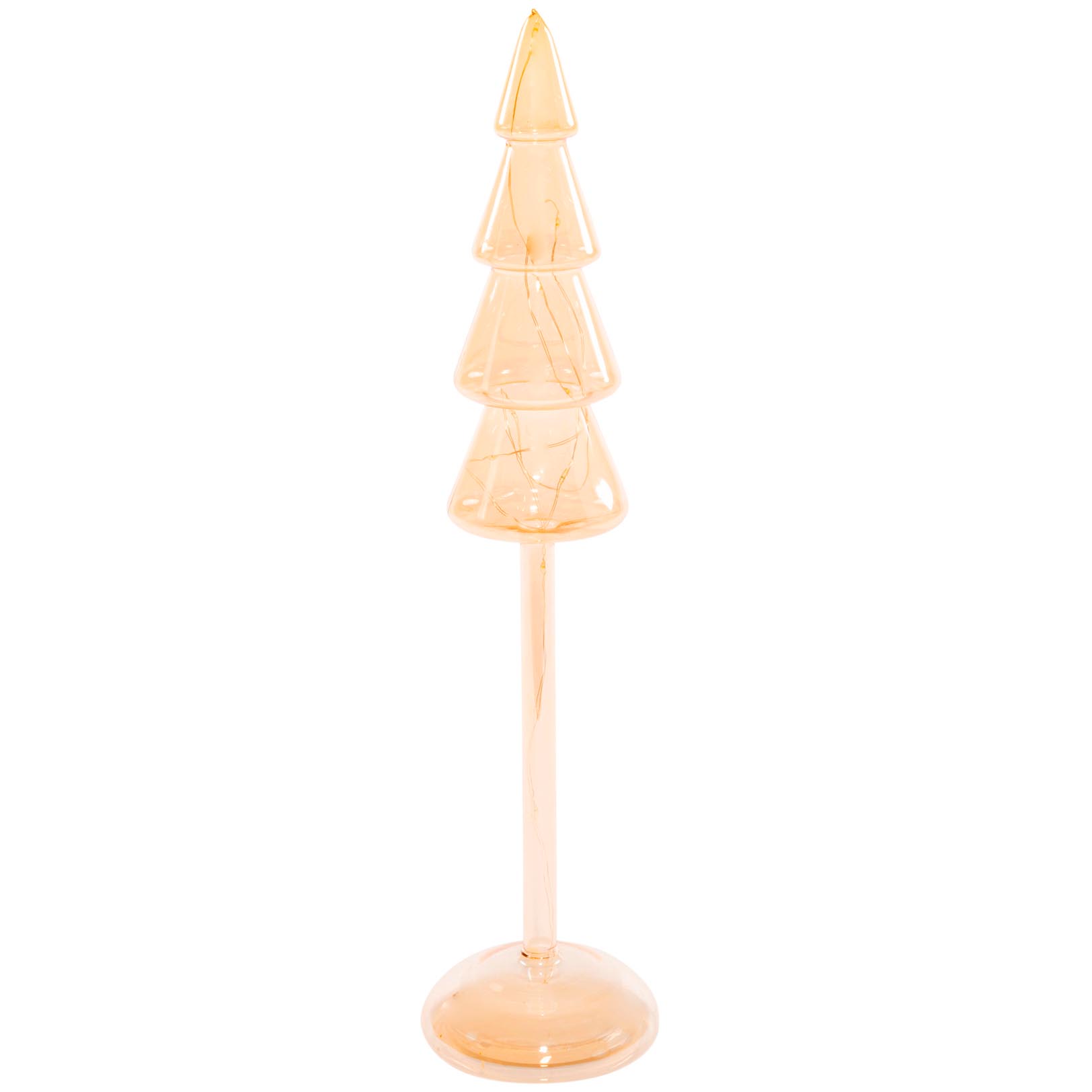 Dekoratief | Deco boom op voet, goud/transparant, glas, LED, 39cm | A269023