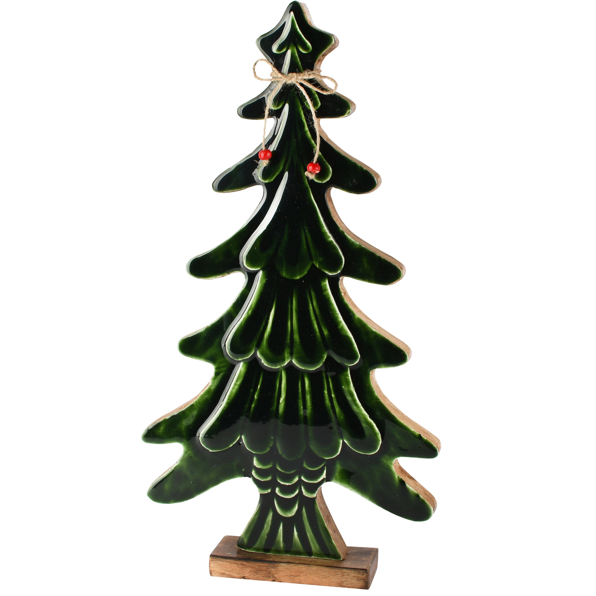 Dekoratief | Deco boom, groen/naturel, hout/enamel, 23x5x45cm | A268221