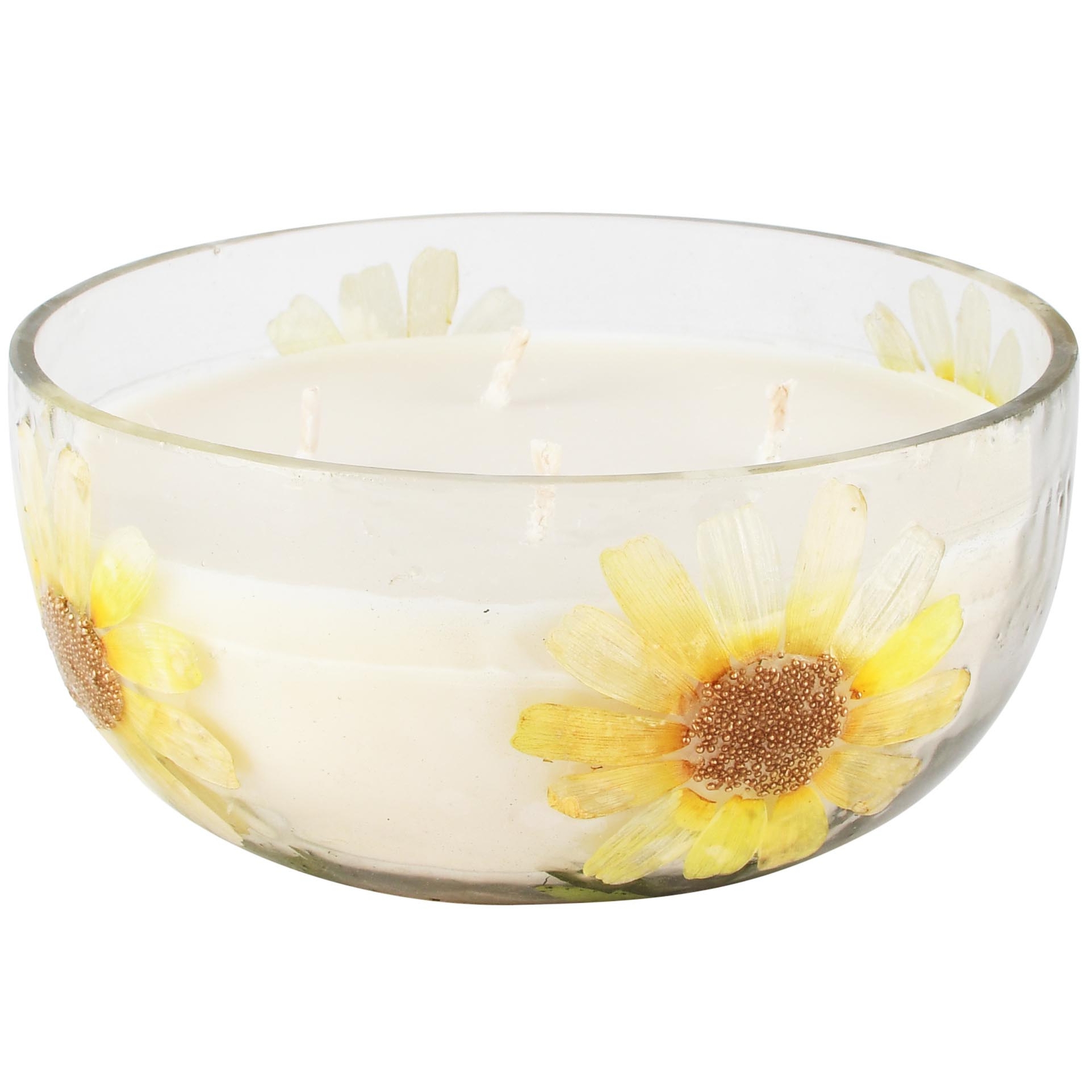 Dekoratief | Geurkaars 'Sunflower', glas/wax, 15x15x7cm | A268155