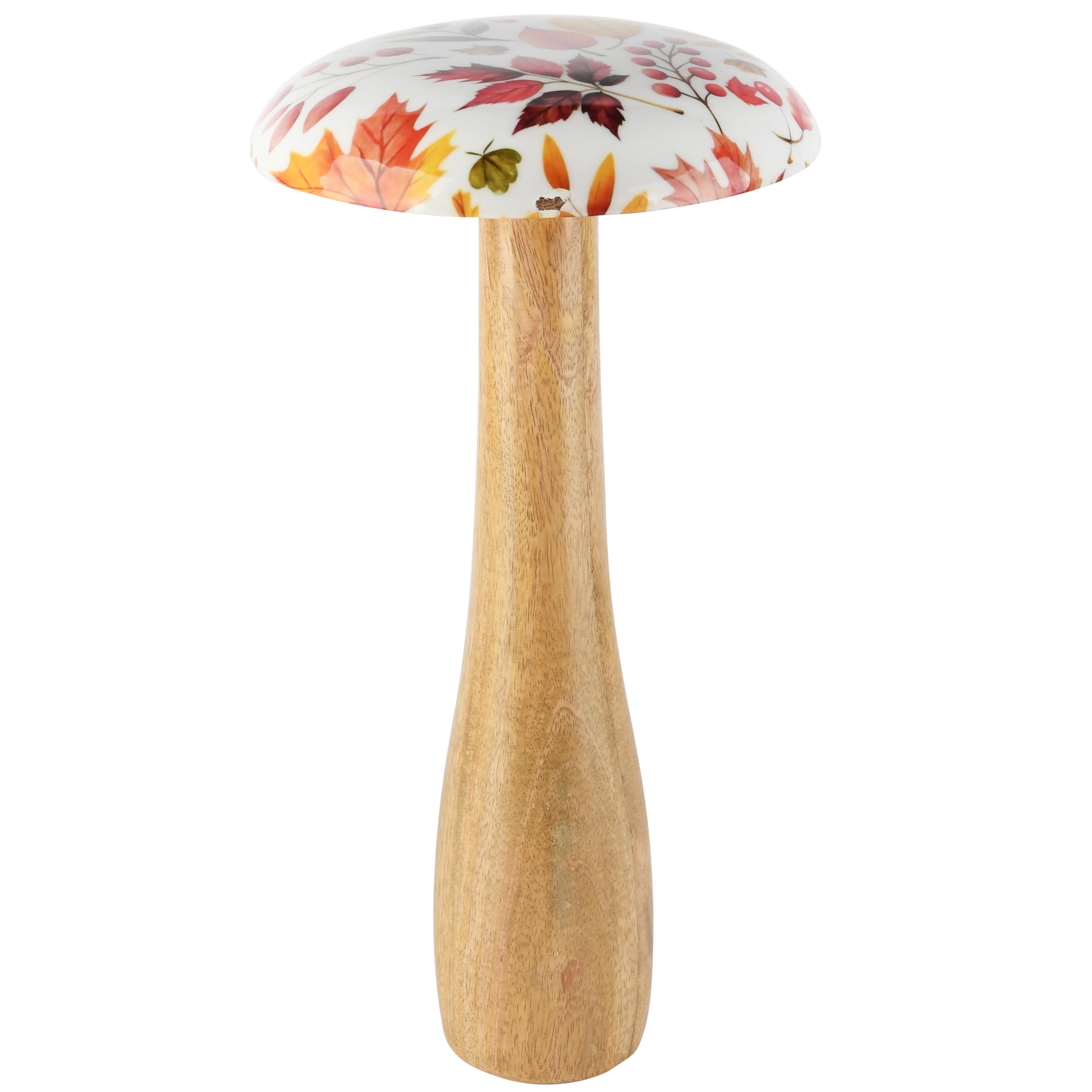 Dekoratief | Paddenstoel 'Harvest Hollow', hout/enamel, 20x20x40cm | A268053