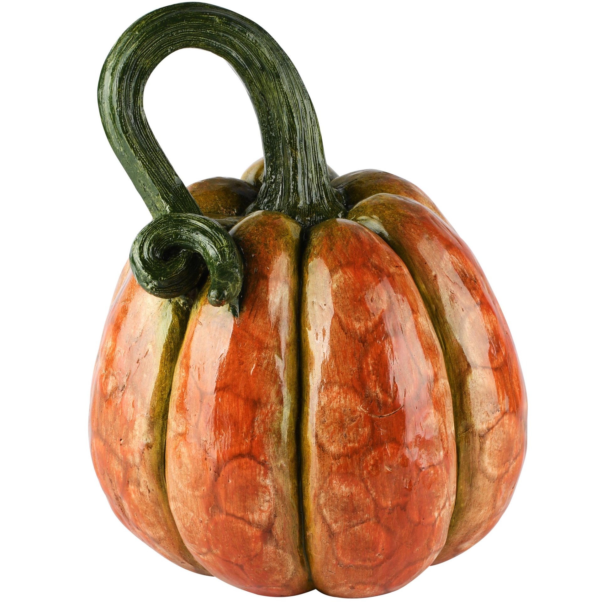 Dekoratief | Deco pompoen, oranje/groen, magnesium, 28x28x35cm | A265027