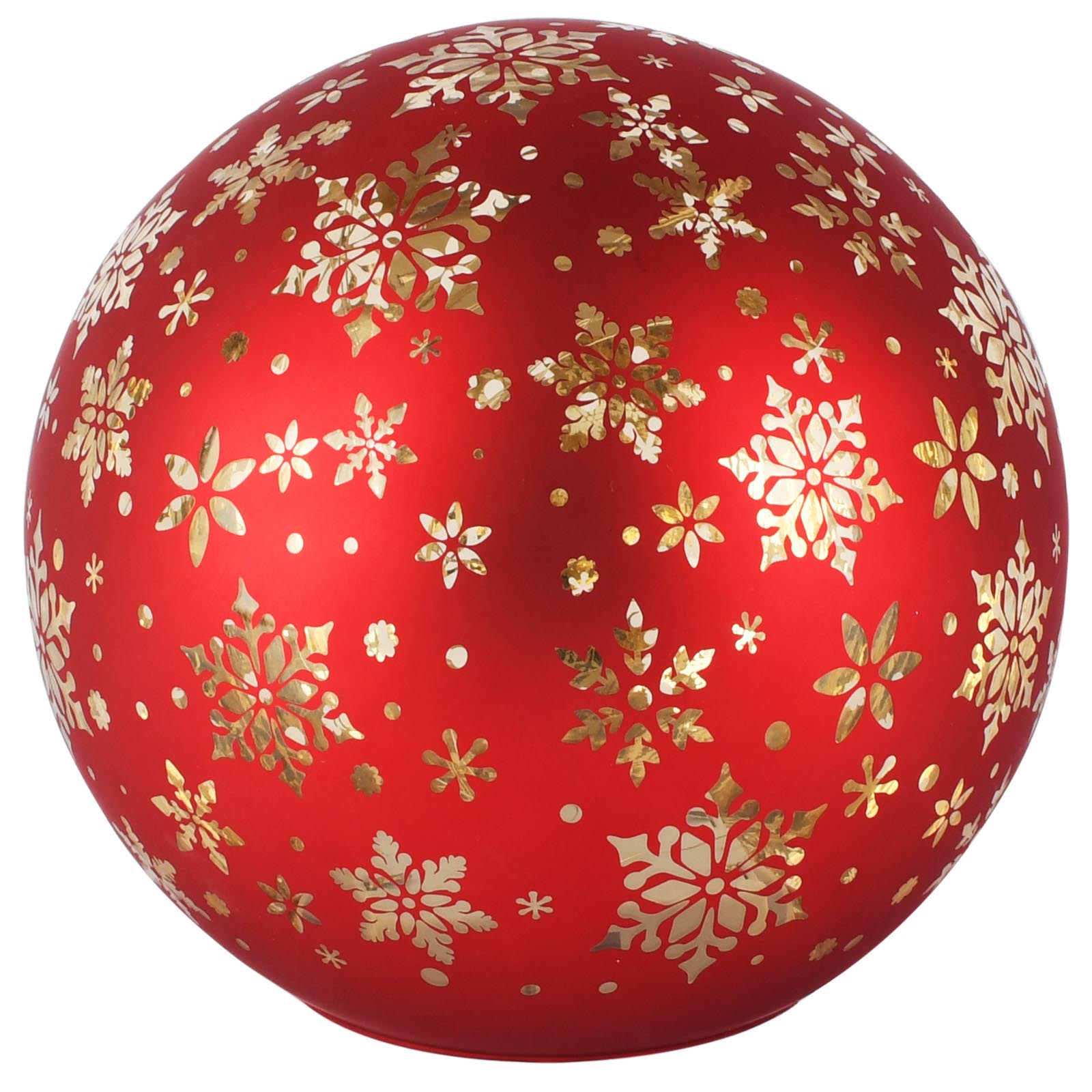 Dekoratief | Deco bol 'Starry Night', rood/goud, glas, roterend, LED, 15x15x15cm | A265966