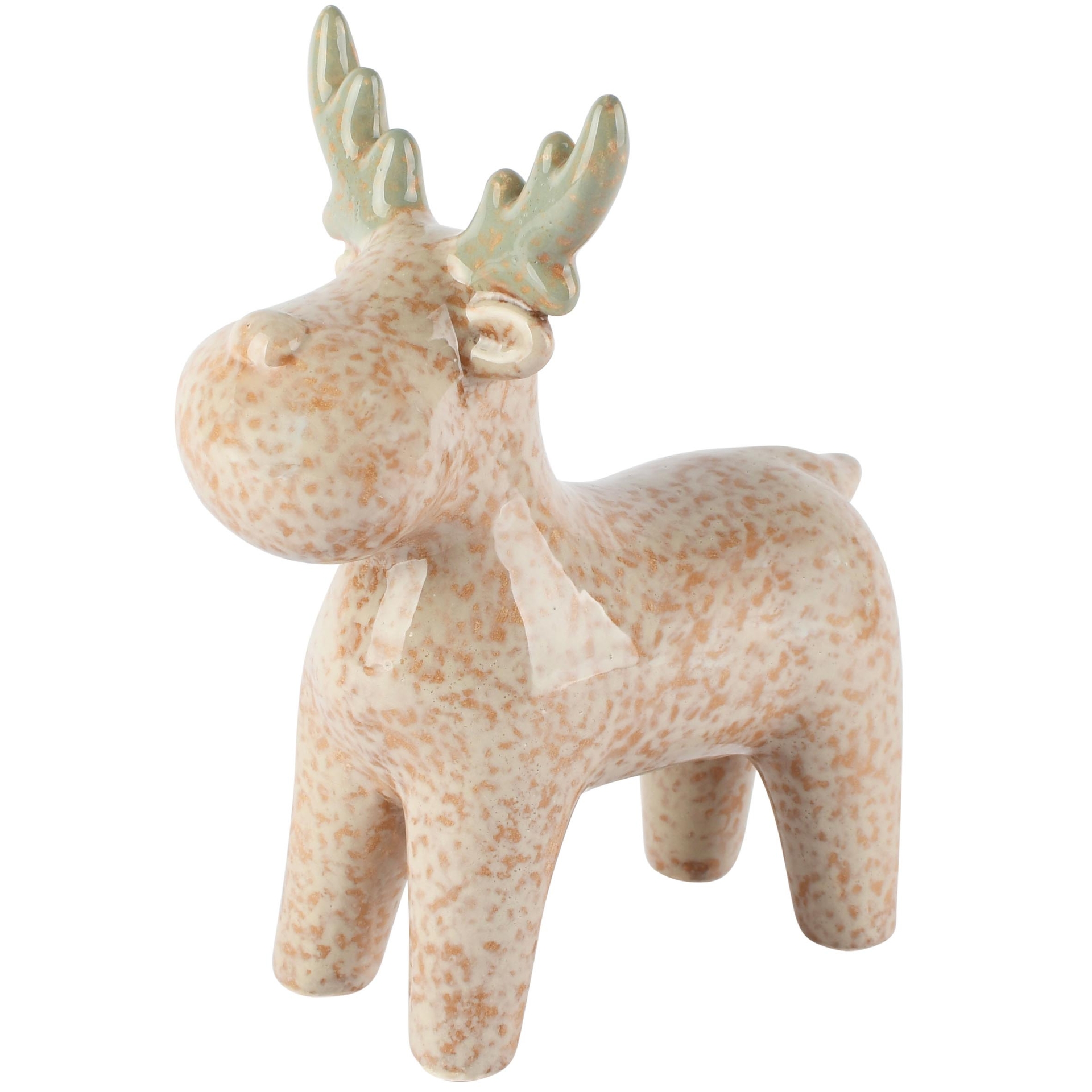 Dekoratief | Deco rendier staand, beige, dolomiet, 8x14x17cm | A265952