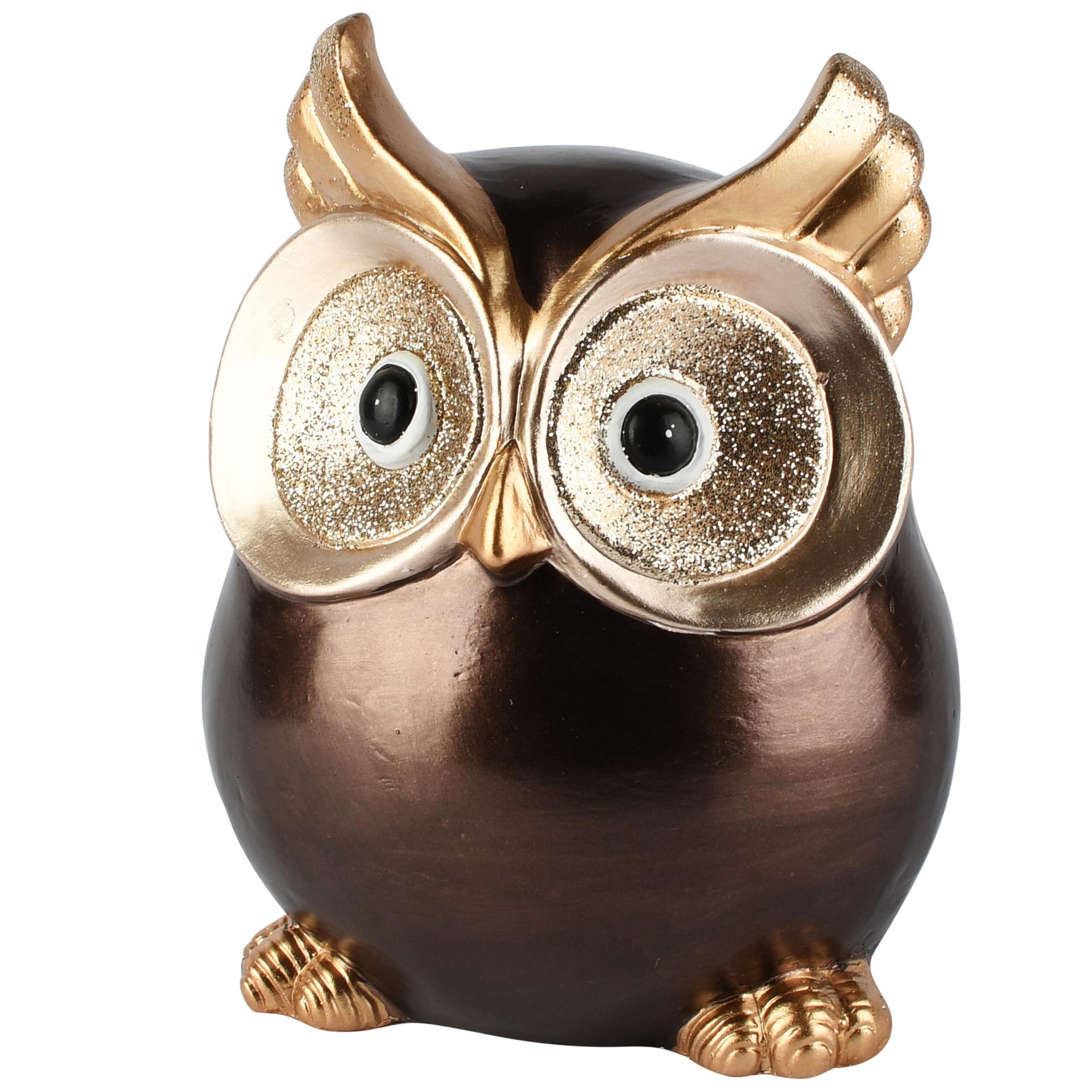 Dekoratief | Deco uil 'Willow', brons/goud, TC, 13x11x17cm | A265925