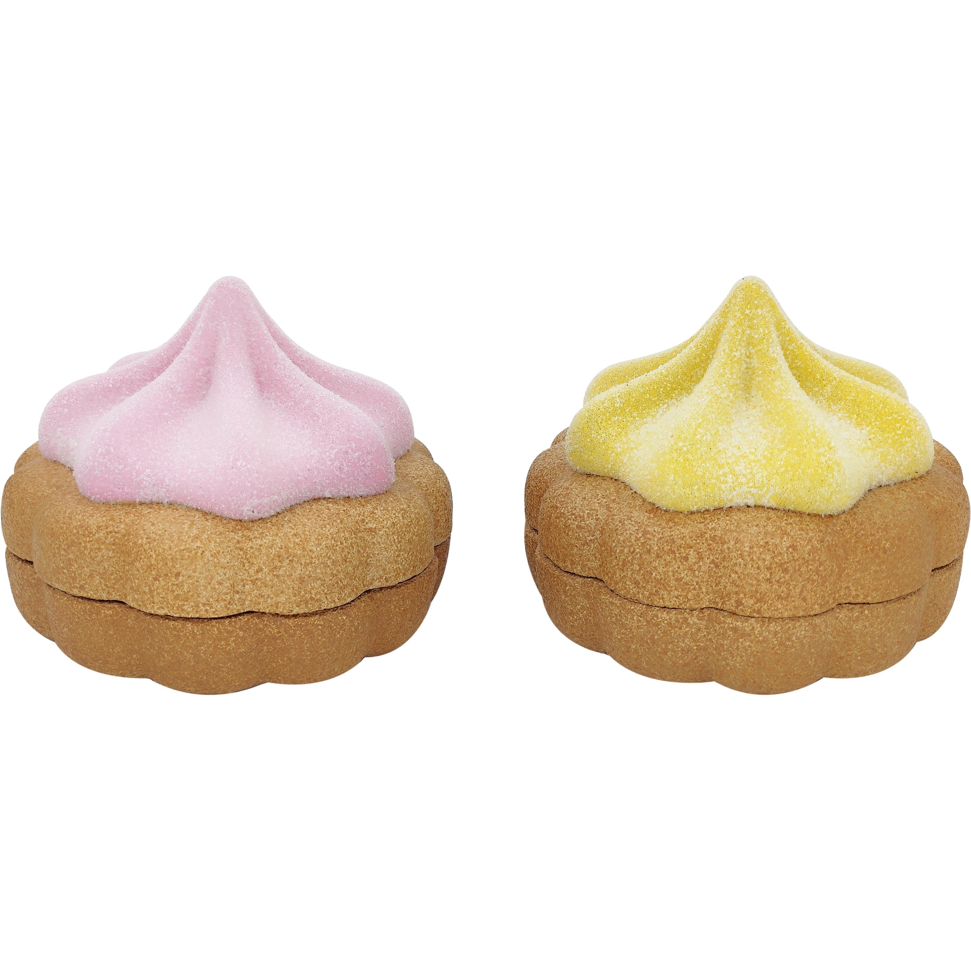 Dekoratief | Snoepdoos nic-nac, roze/geel, resina, 18x18x13,5cm, set van 2 stuks | A265911