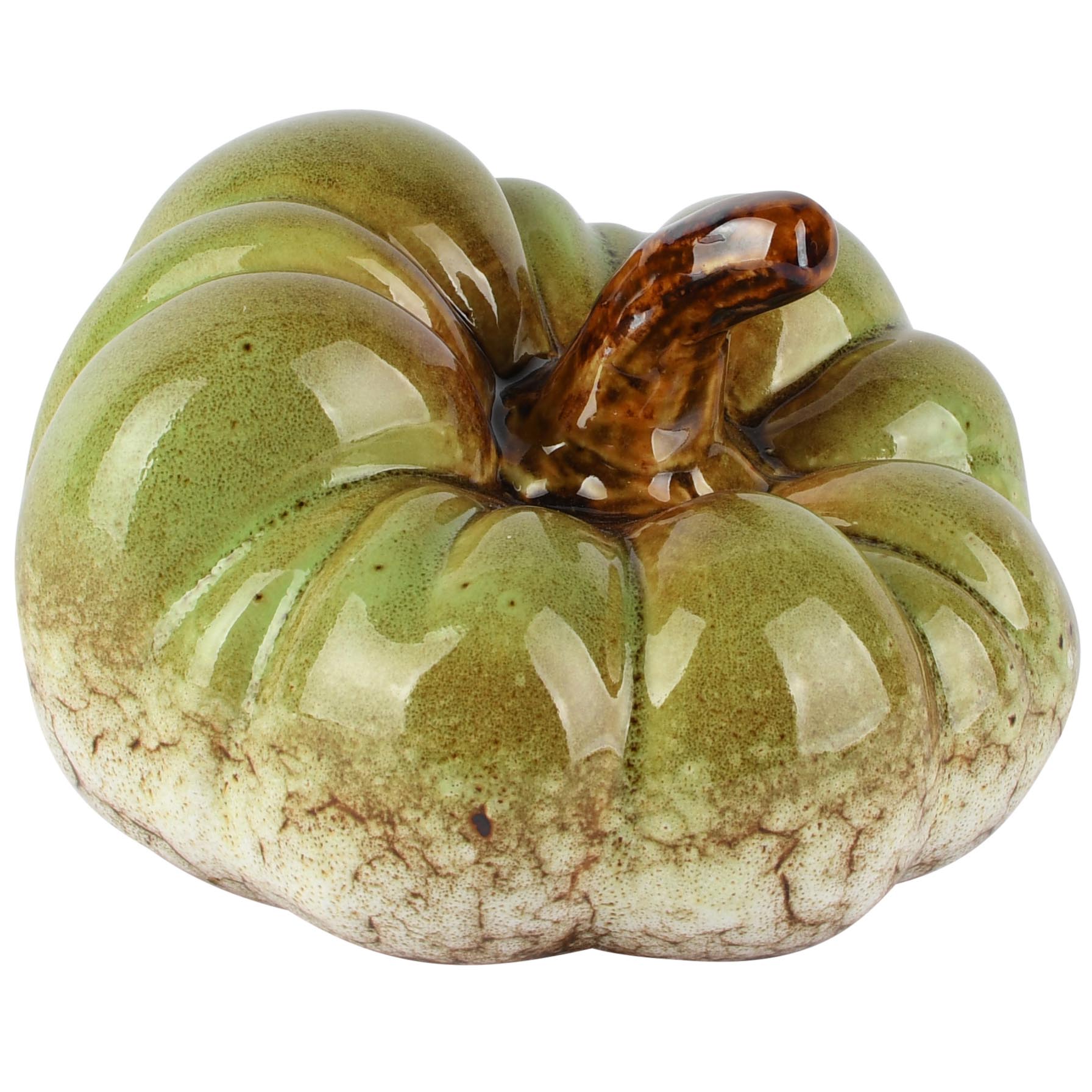 Dekoratief | Deco pompoen, groen, porselein, 13x13x8cm | A265869