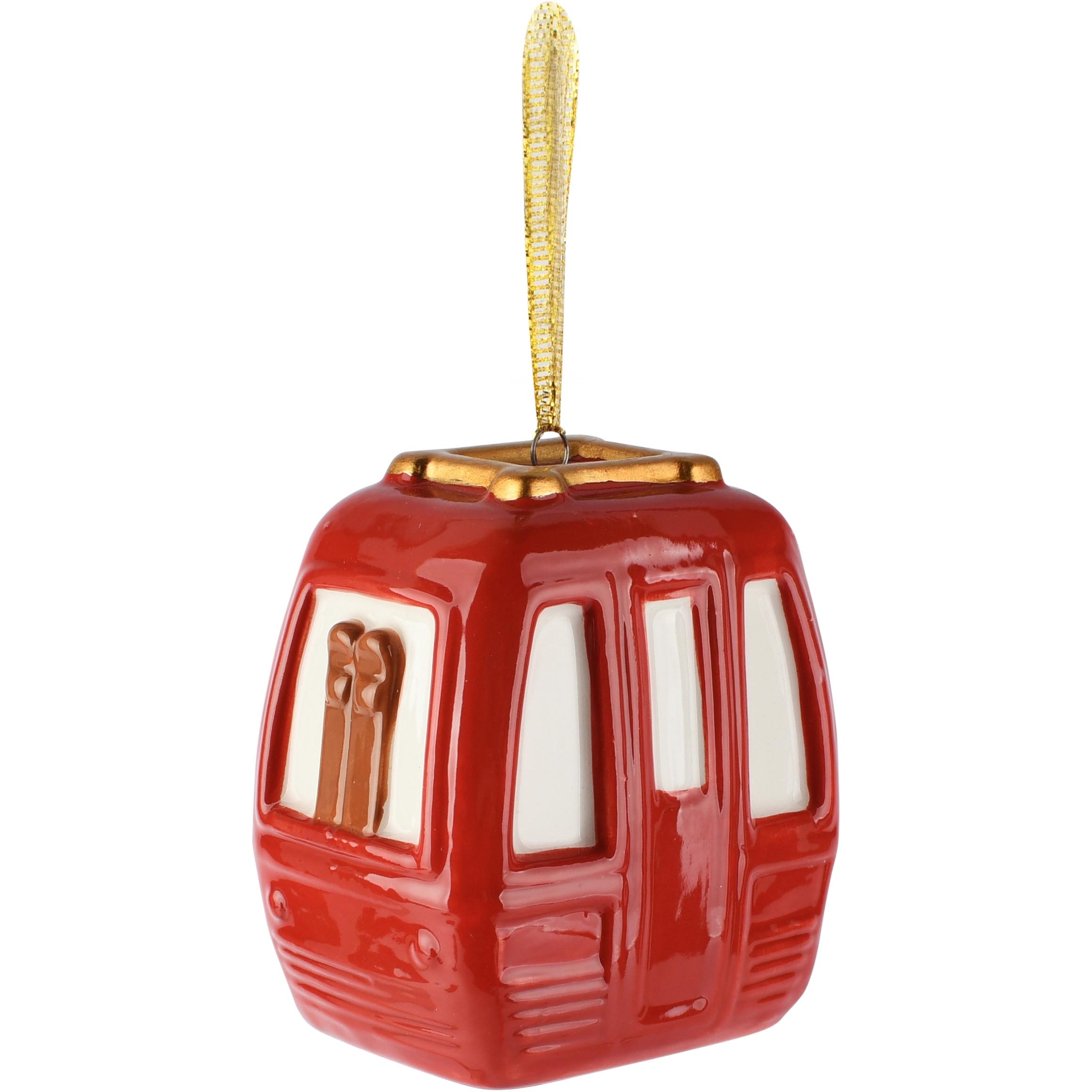 Dekoratief | Hanger gondel, rood, porselein, 6x4x7cm | A265844
