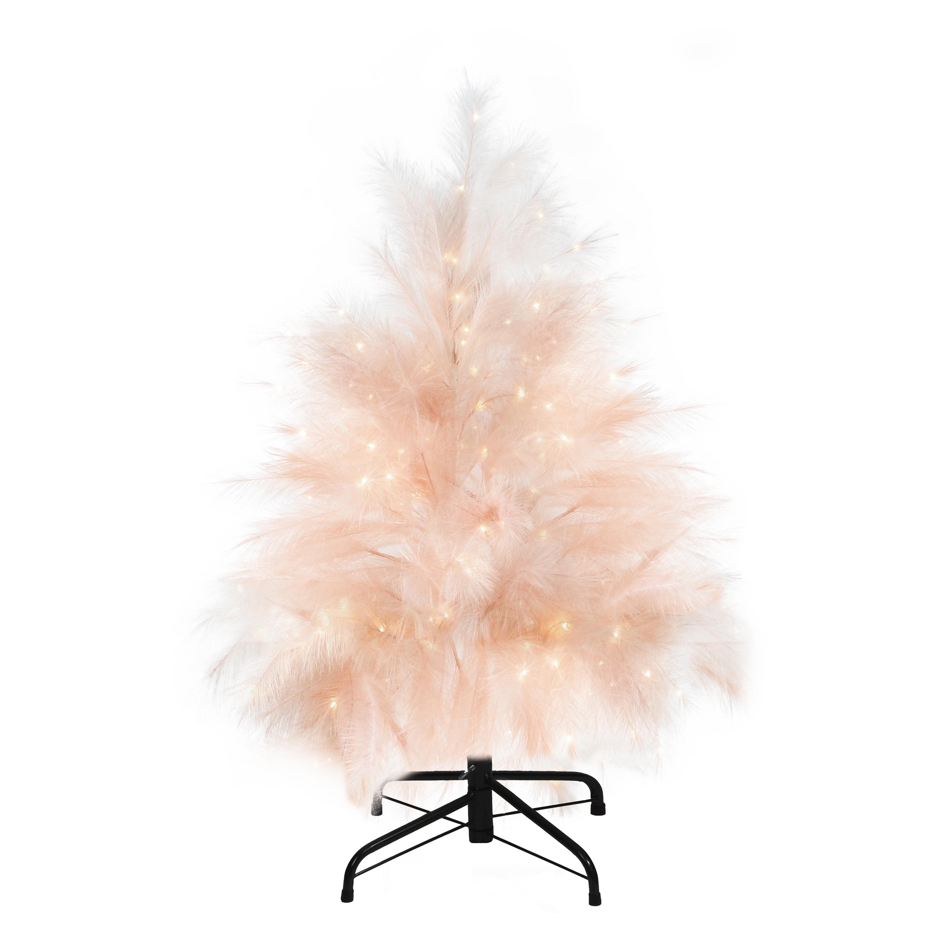 Dekoratief | Decoratieboom 'Royal Feathers - Dusty Pink', 124 LED, 120cm | A265563