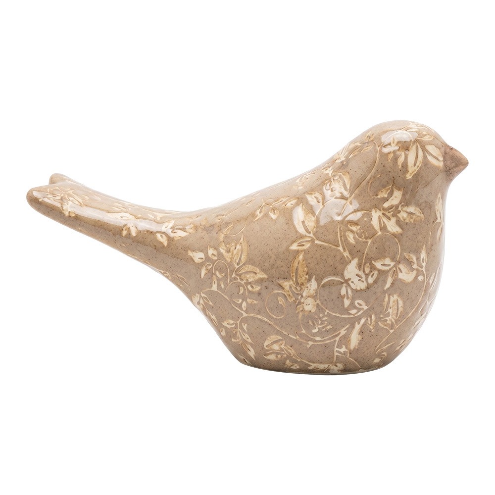 Clayre & Eef | Decoratie beeld Vogel Bruin Beige 21x9x12 cm | 6CE2445L