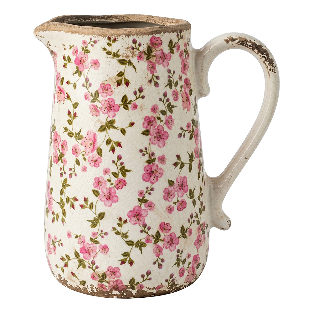 Clayre & Eef | Decoratieve Schenkkan Beige Roze 17x12x18 cm | 6CE2448M