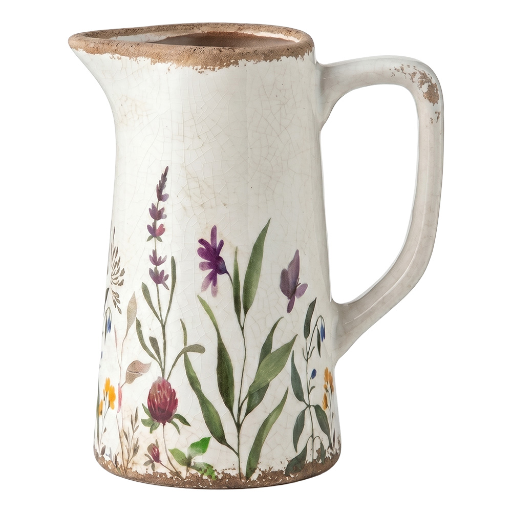 Clayre & Eef | Decoratieve Schenkkan Beige Groen 16x11x20 cm | 6CE2438M