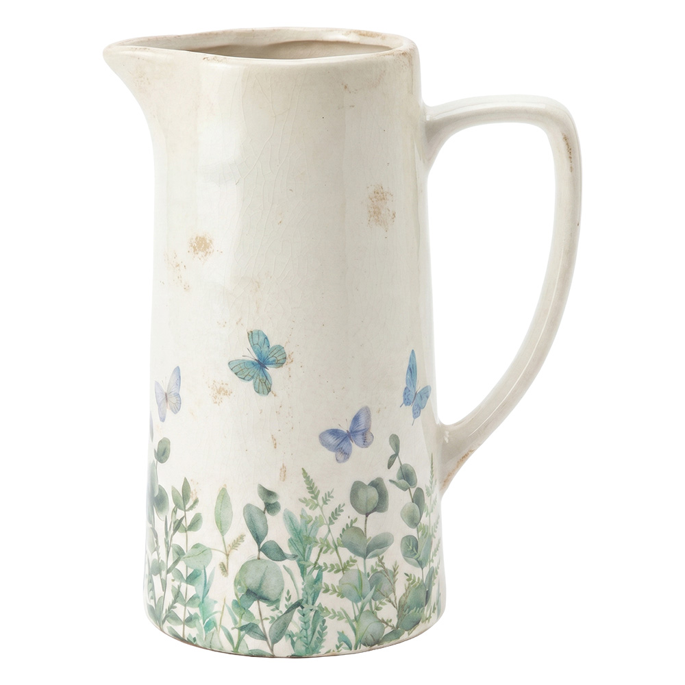 Clayre & Eef | Decoratieve Schenkkan Beige Groen 21x14x26 cm | 6CE2440L