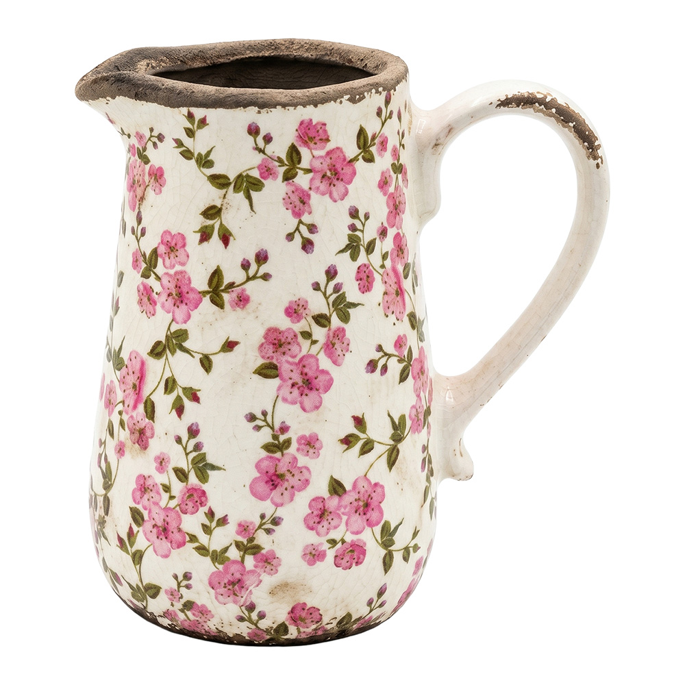 Clayre & Eef | Decoratieve Schenkkan Beige Roze 20x14x23 cm | 6CE2448L