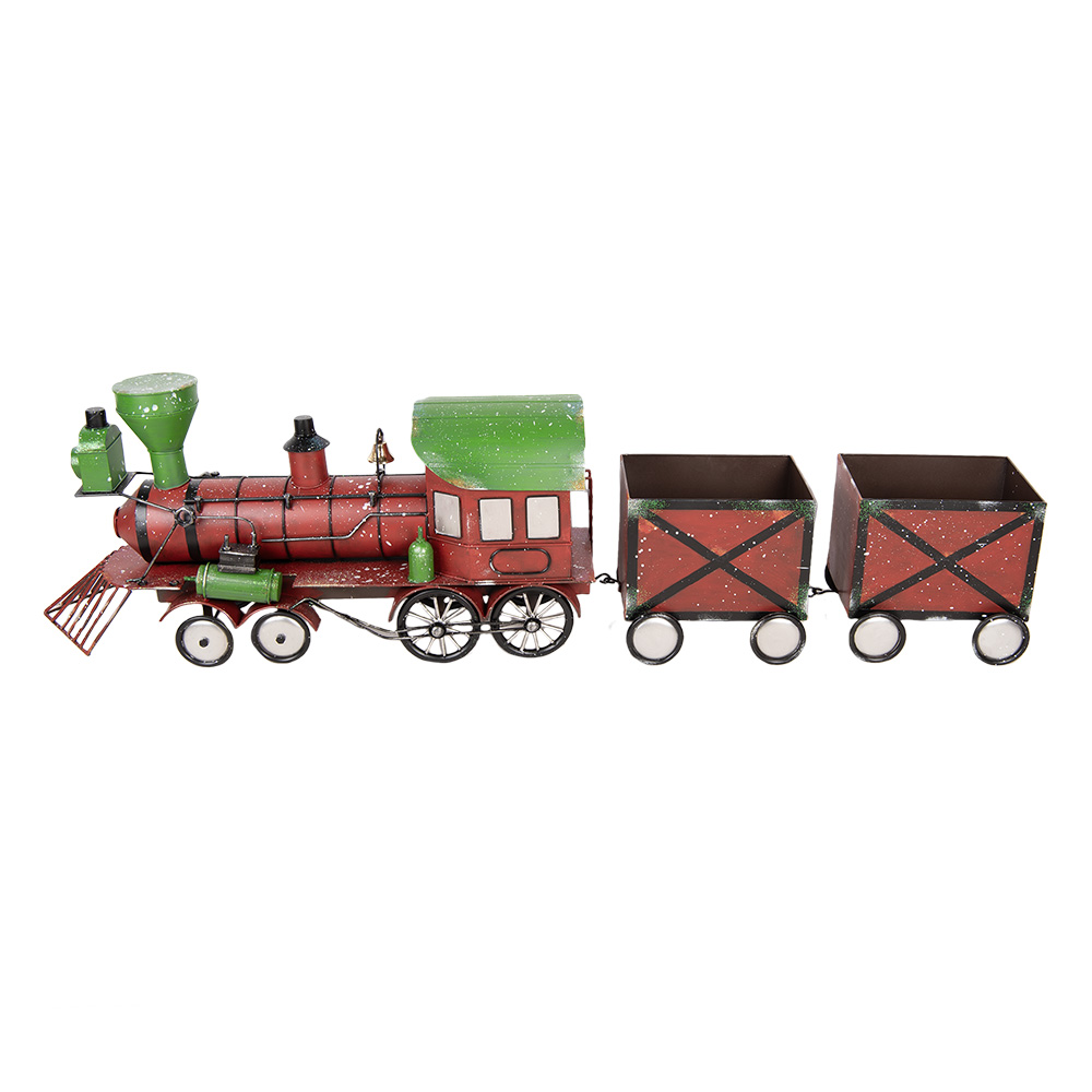 Clayre & Eef | Decoratie Trein Rood Groen 168x30x47 cm | 5Y1322