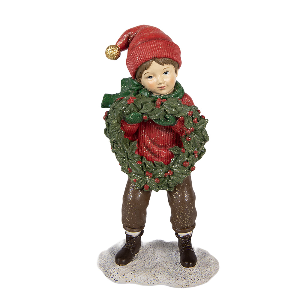 Clayre & Eef | Decoratie Kind Rood Groen 10x6x19 cm | 6PR6317