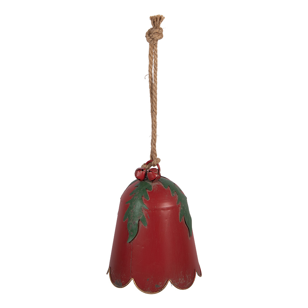 Clayre & Eef | Bel Decoratief Rood Groen &oslash; 16x20 cm | 6Y6163