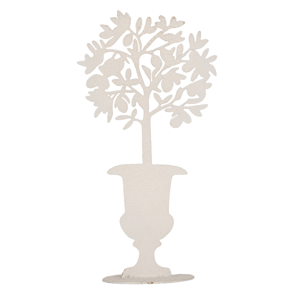 Clayre & Eef | Decoratie Bloempot Wit 16x10x29 cm | 6Y6186