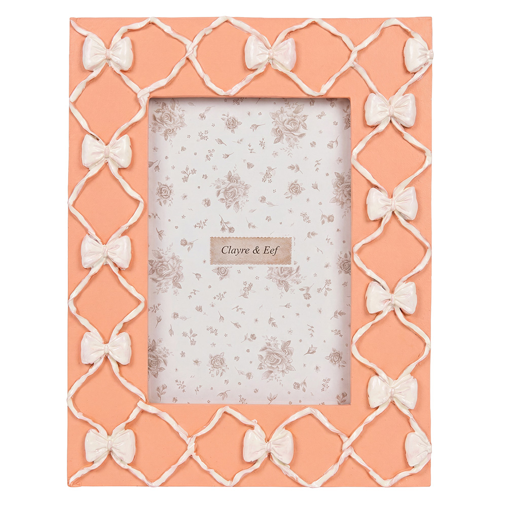 Clayre & Eef | Fotolijst Roze Wit 17x2x22 cm / 10x15 cm | 2F1385