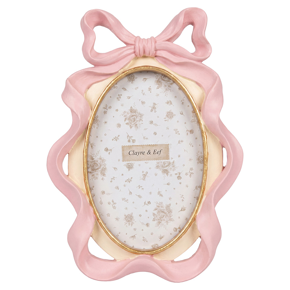 Clayre & Eef | Fotolijst Roze Goudkleurig 16x3x22 cm / 10x15 cm | 2F1386