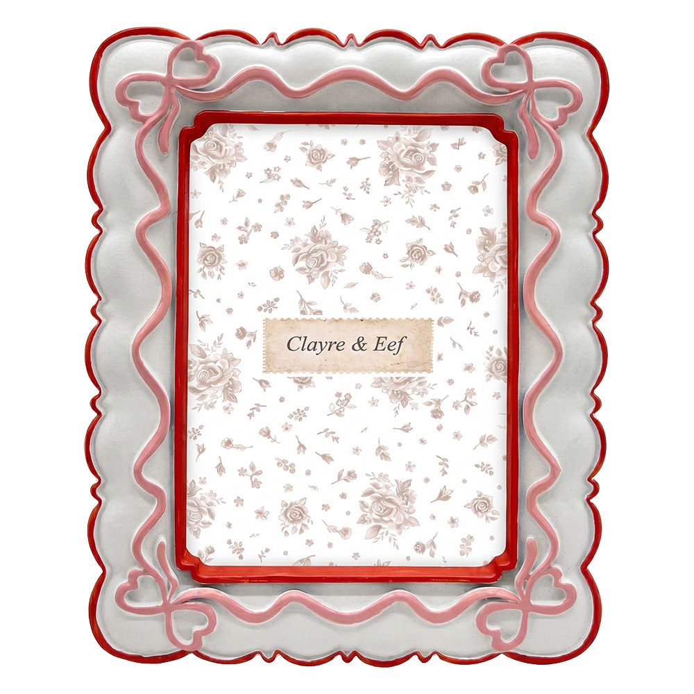 Clayre & Eef | Fotolijst Wit Rood 15x2x20 cm / 10x15 cm | 2F1393