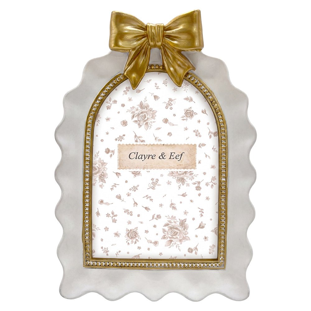 Clayre & Eef | Fotolijst Wit Goudkleurig 15x3x21 cm / 10x15 cm | 2F1399