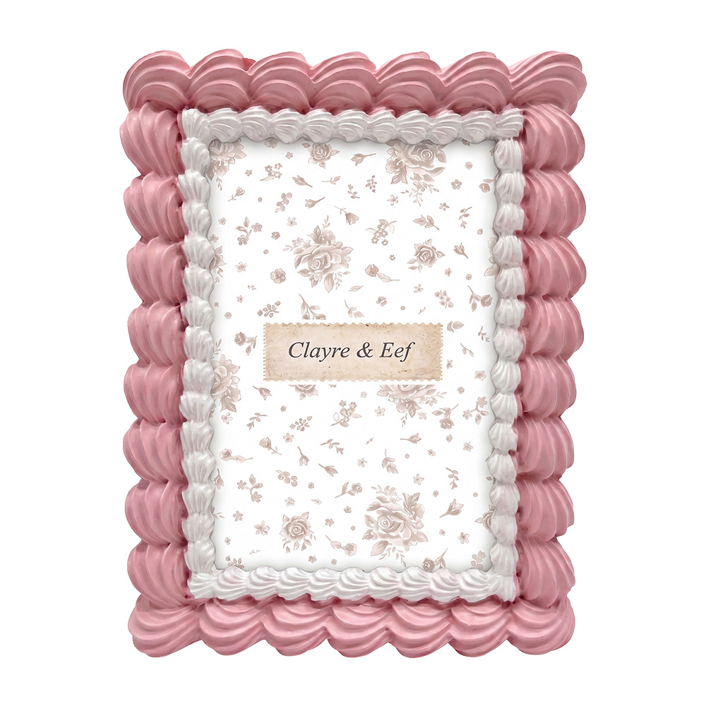 Clayre & Eef | Fotolijst Roze Wit 15x2x20 cm / 10x15 cm | 2F1400
