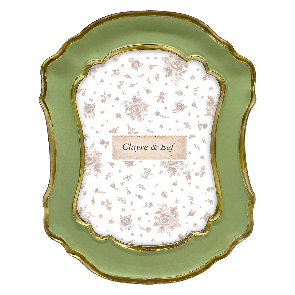 Clayre & Eef | Fotolijst Groen Goudkleurig 18x2x23 cm / 13x18 cm | 2F1402