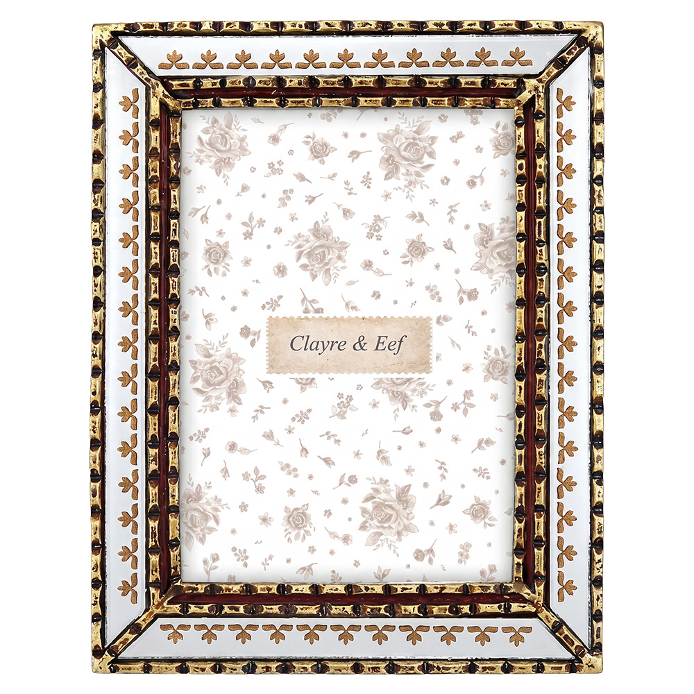Clayre & Eef | Fotolijst Zilverkleurig Goudkleurig 18x2x23 cm / 13x18 cm | 2F1416