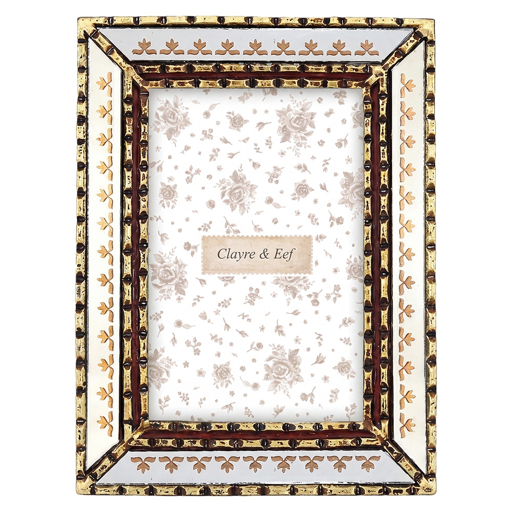 Clayre & Eef | Fotolijst Zilverkleurig Goudkleurig 16x2x21 cm / 10x15 cm | 2F1417