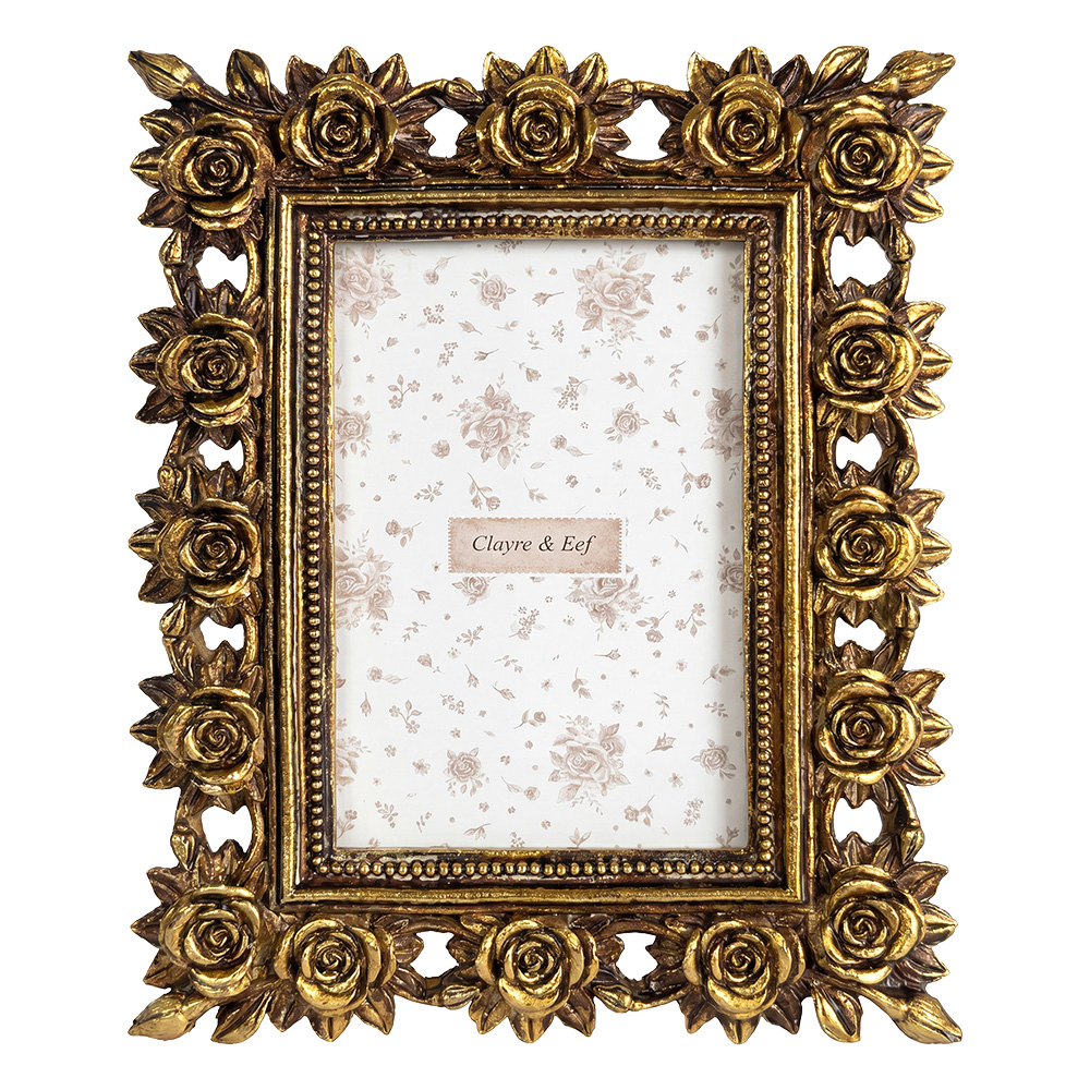 Clayre & Eef | Fotolijst Goudkleurig 18x2x23 cm / 10x15 cm | 2F1447