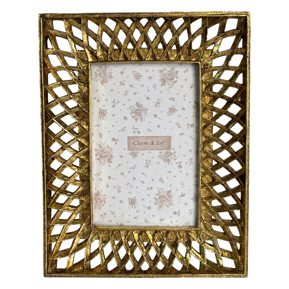 Clayre & Eef | Fotolijst Goudkleurig 17x2x22 cm / 10x15 cm | 2F1449
