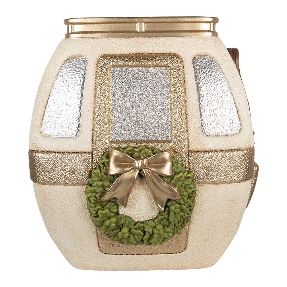 Clayre & Eef | Decoratie Skilift met LED Wit Goudkleurig 47x48x51 cm | 5MG0119