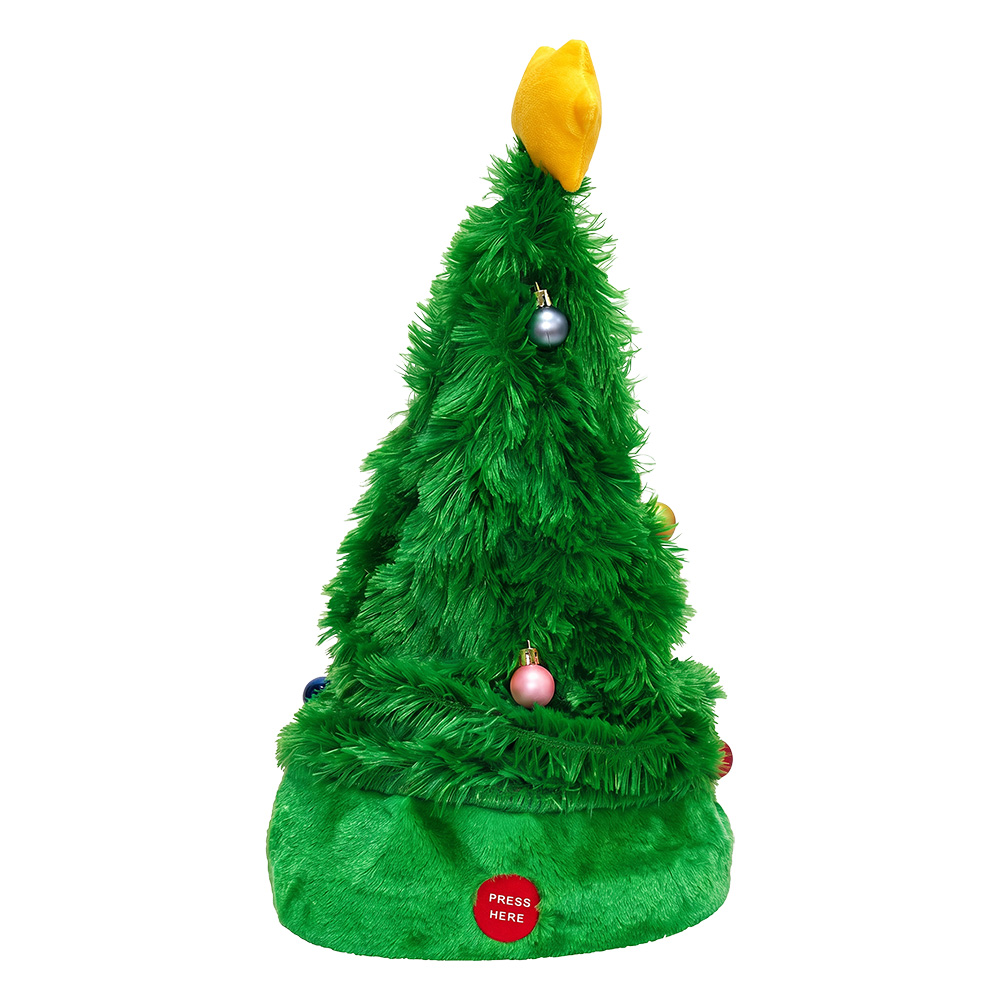 Clayre & Eef | Decoratie Kersthoed  Groen Rood 45 cm / 3xAA | 66903