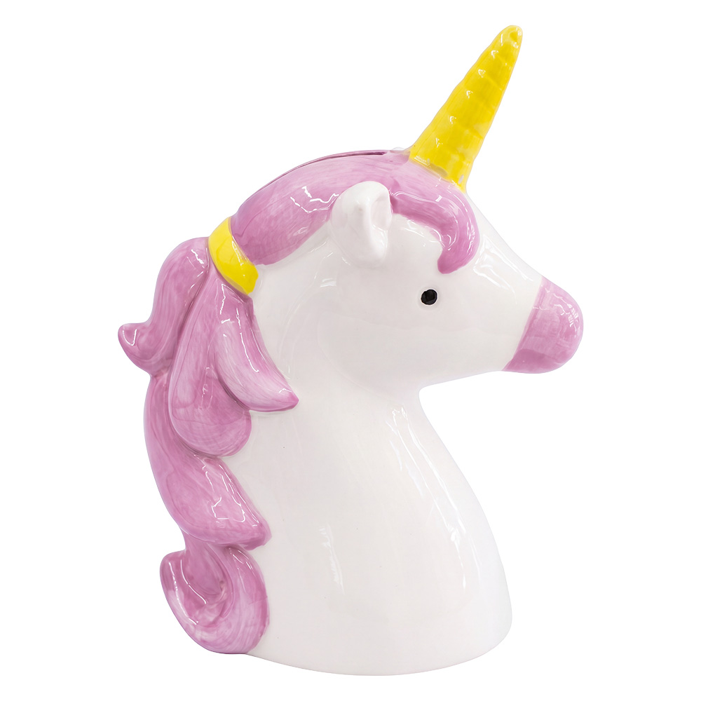 Clayre & Eef | Spaarpot Eenhoorn Wit Roze 12x9x19 cm | 6CE2474