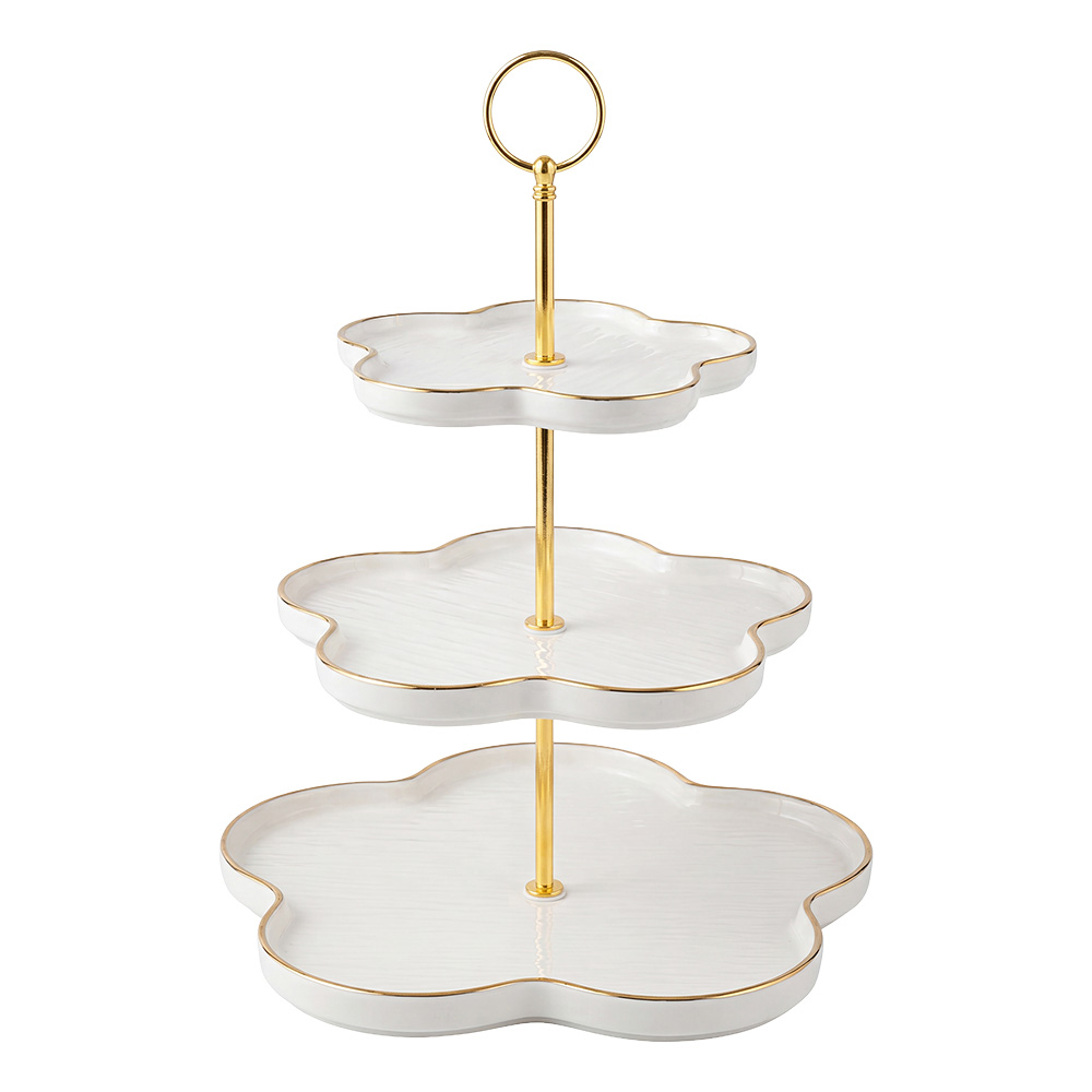Clayre & Eef | Etag&egrave;re 3 laags Wit &oslash; 24 cm | 6CE2481