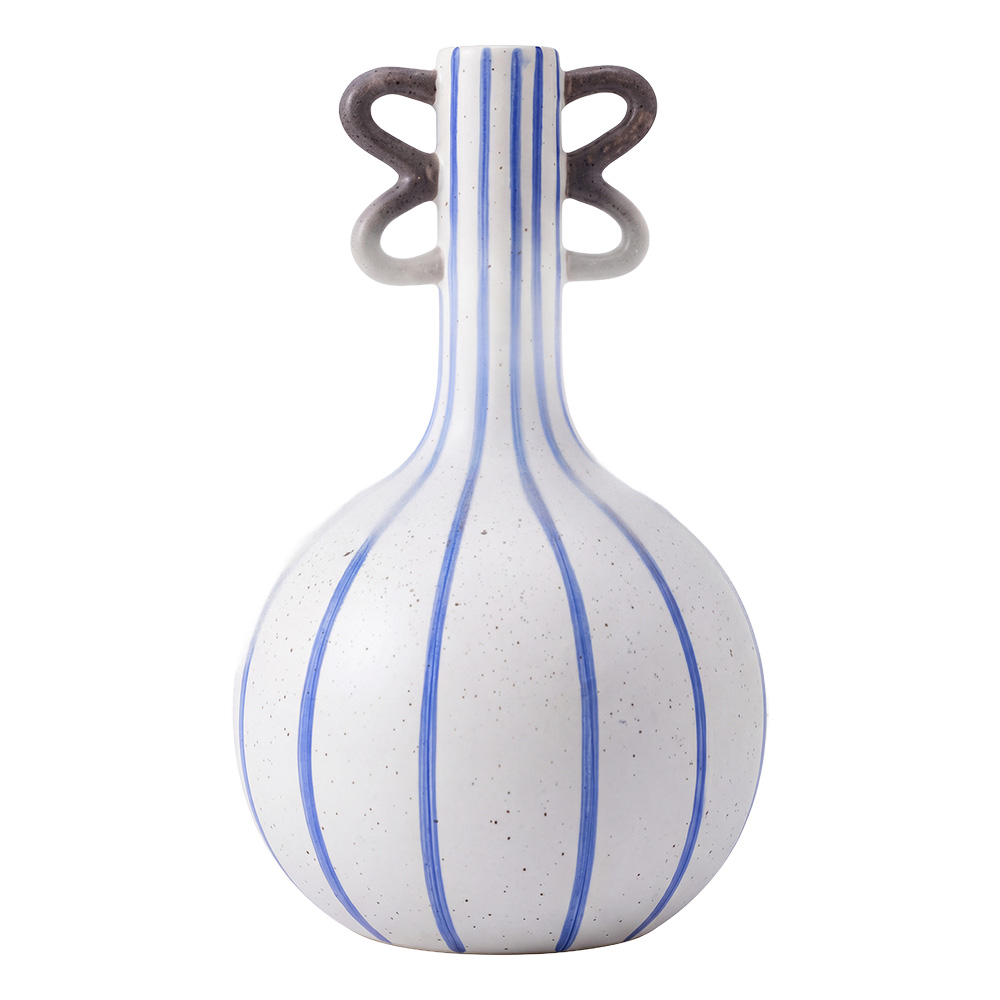 Clayre & Eef | Vaas Wit Blauw &oslash; 15x26 cm | 6CE2513