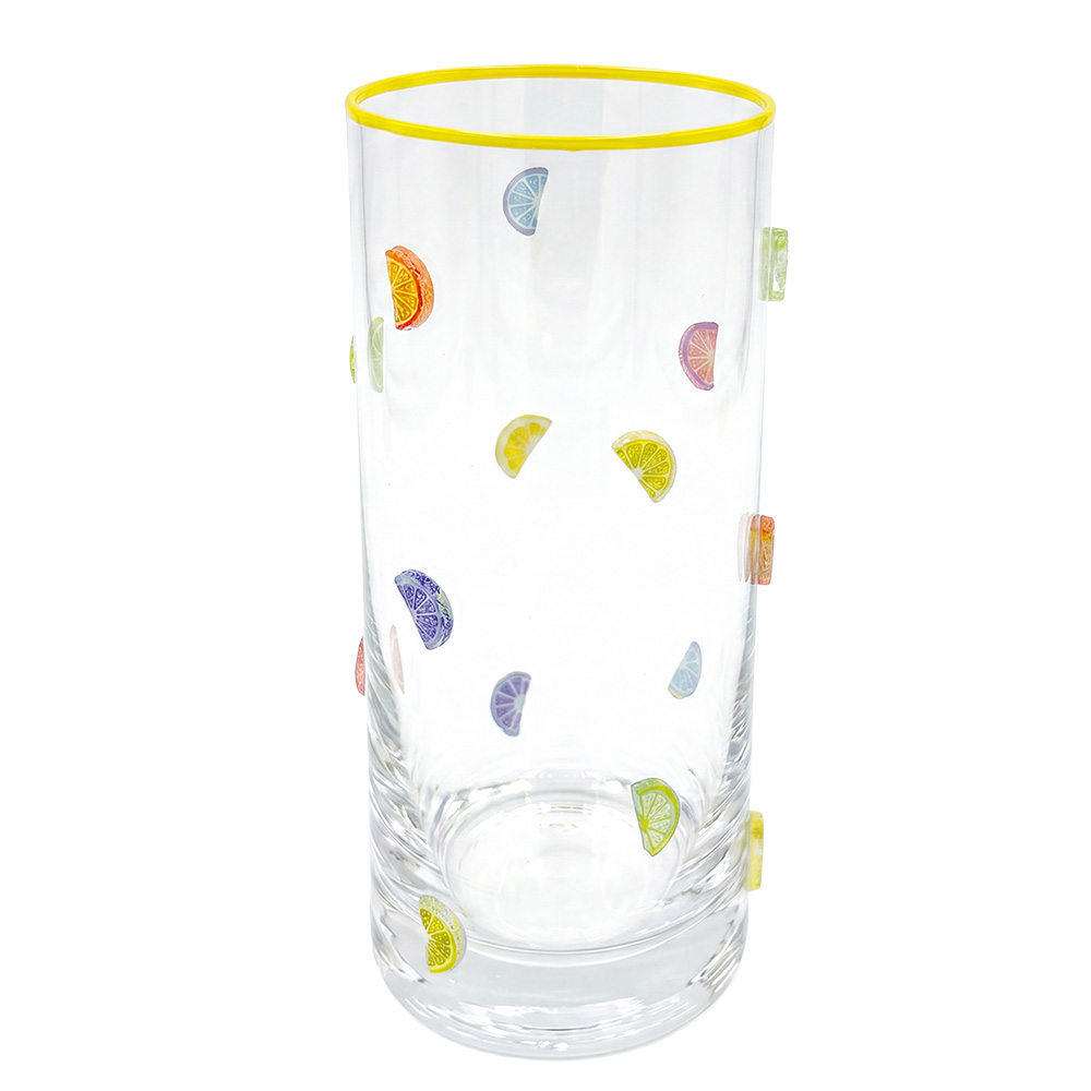 Clayre & Eef | Waterglas Transparant Geel &oslash; 6x15 cm / 350 ml | 6GL5520